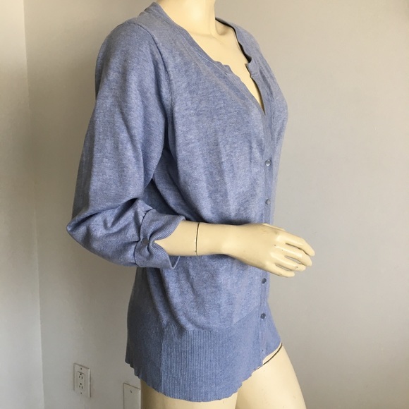 Genny Cyrus 3/4 sleeve blue knit cardigan - Picture 2 of 5